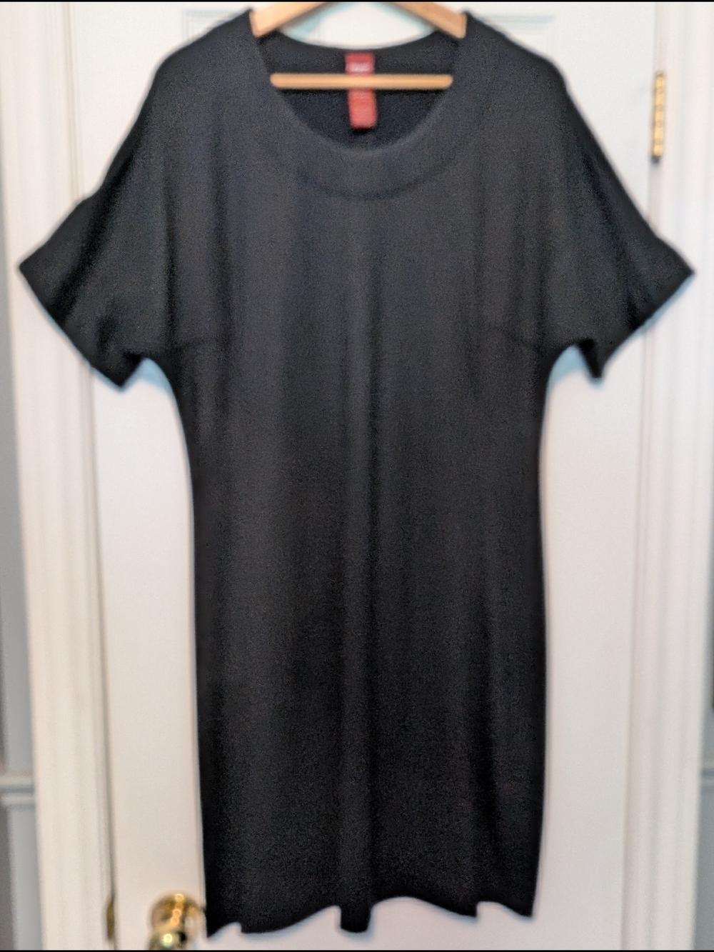 Olsen Europe Black Short-Sleeve Shift Dress